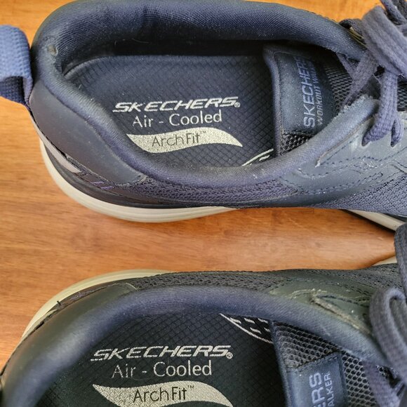 Skechers Go Walk Arch Fit Mens Sz 9.5 Shoes Lace Up Sneakers hyper burst BLUE T1 - Picture 7 of 12